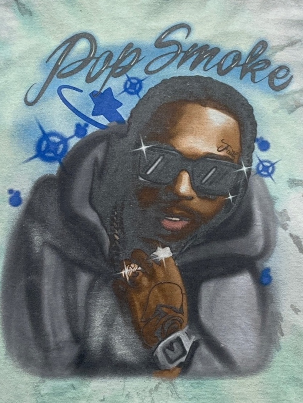Pop Smoke Preowned Large Tie Dye T-shirt